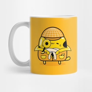 yellow cat detective profession Mug